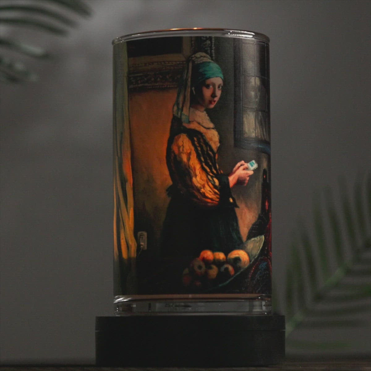 Girl with a pearl earphone, glass candle, vase, holder, long burning time, 2022, new interior decoration, atomra home