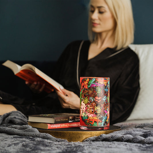 Atomra Home glass candle, Tree of life, woman, unicorn, heels, Algis Kriščiūnas, glass vase, natural wax, long burning hours, DIY, perfect gift idea, luxury candle, eco, long-lasting candle, interior design