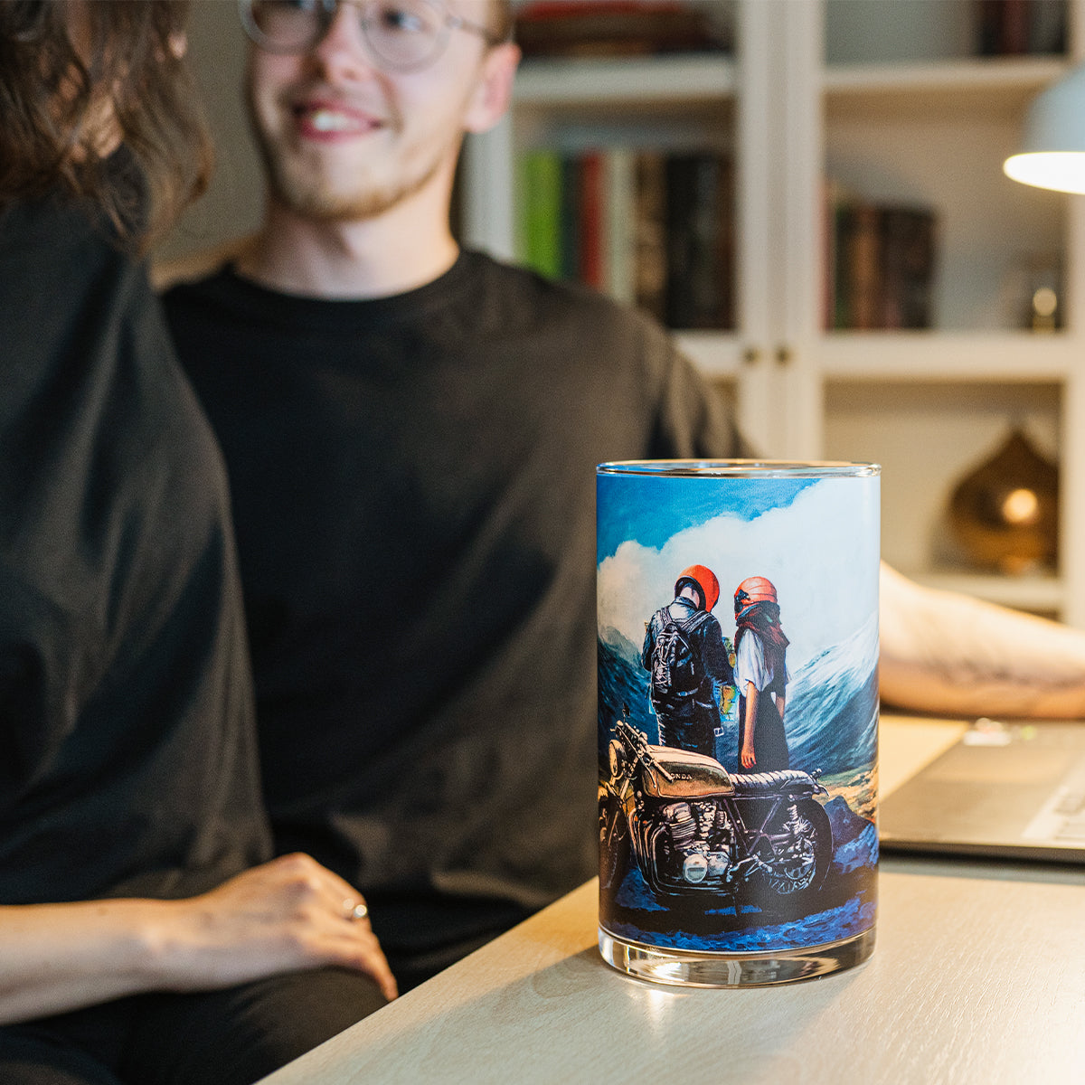 Atomra Home glass candle, where do we go now, Algis Kriščiūnas, glass vase, natural wax, long burning hours, DIY, perfect gift idea, luxury candle, eco, long-lasting candle, interior design