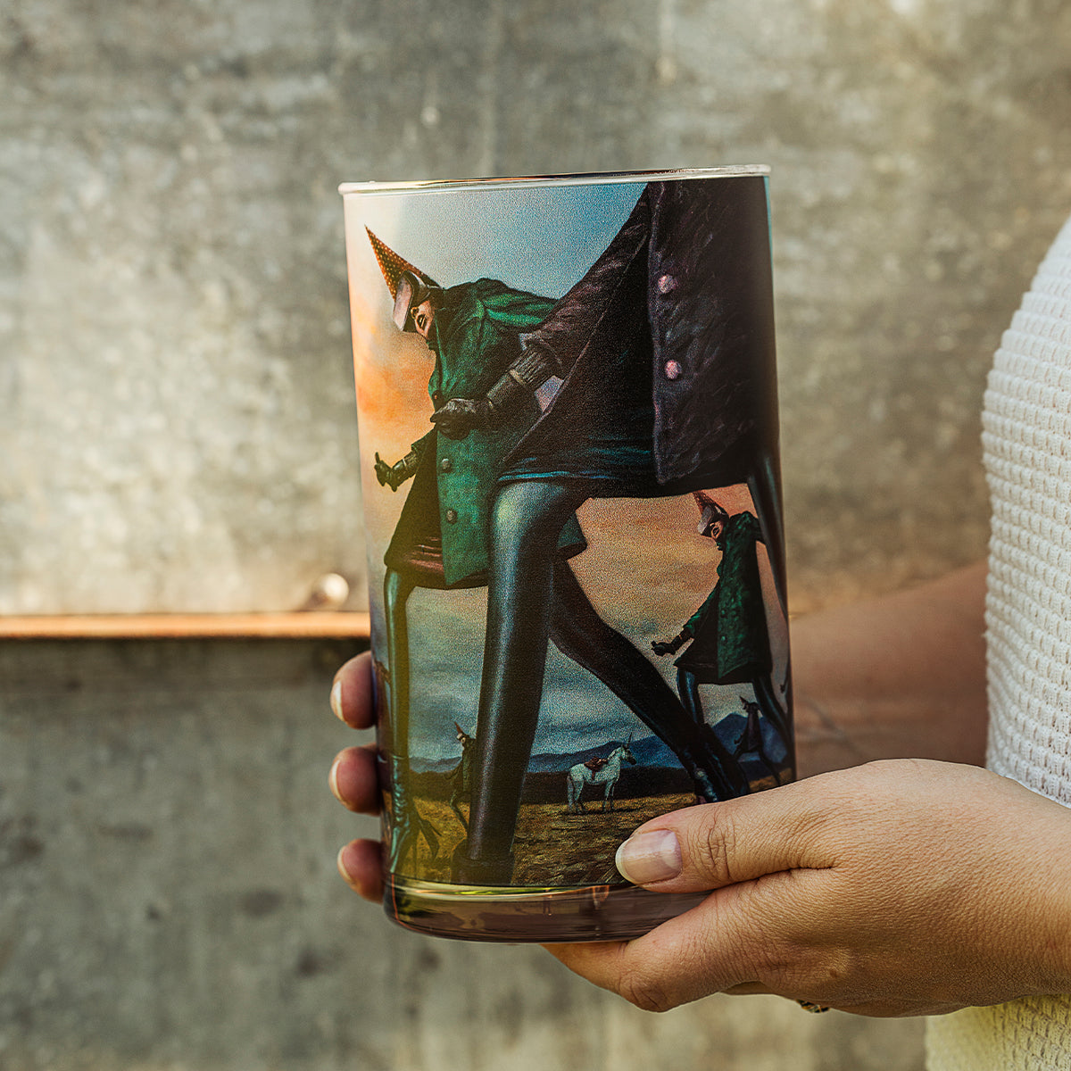 Atomra Home glass candle, Stay as you are, woman, unicorn, heels, Algis Kriščiūnas, glass vase, natural wax, long burning hours, DIY, perfect gift idea, luxury candle, eco, long-lasting candle, interior design