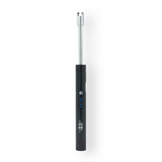Atomra Home USB lighter, flexible long neck, USB rechargeable lighter, candle electric arc lighter with LED battery display, safety protection
